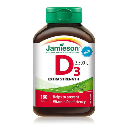 Jamieson Vitamin D3 Extra Strength 2,500IU 180 Tablets
