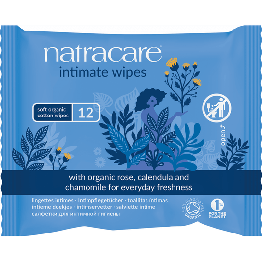 Natracare Organic Cotton Intimate Wipes 12 Units