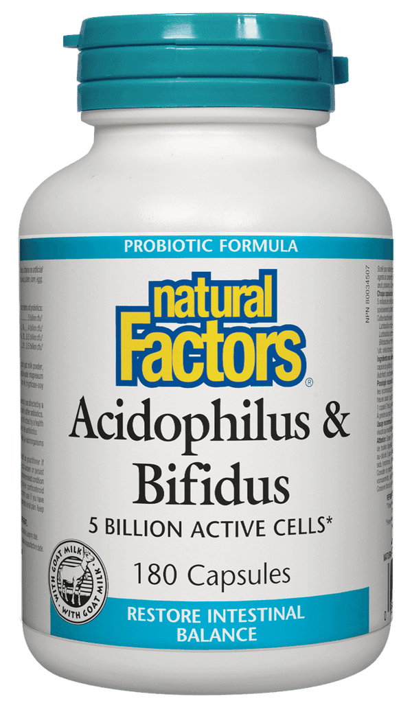 Natural Factors Acidophilus & Bifidus 5 Billion Active Cells 180 Capsules