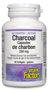 Natural Factors Activated Charcoal Capsules 250 mg 90 Softgels