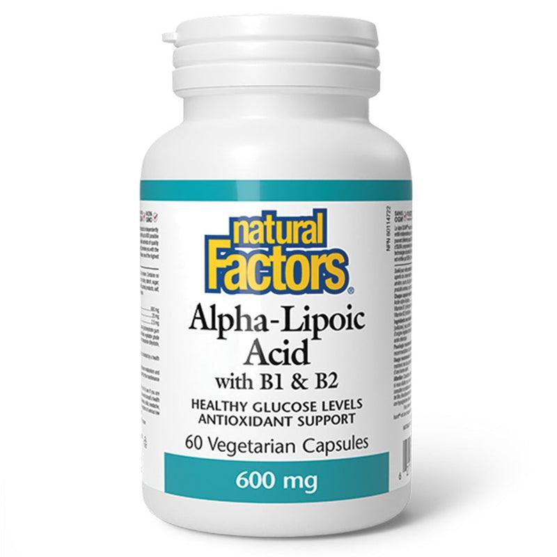 Natural Factors Alpha-Lipoic Acid with B1 & B2 60 Veg Capsules - Wellness Supplement