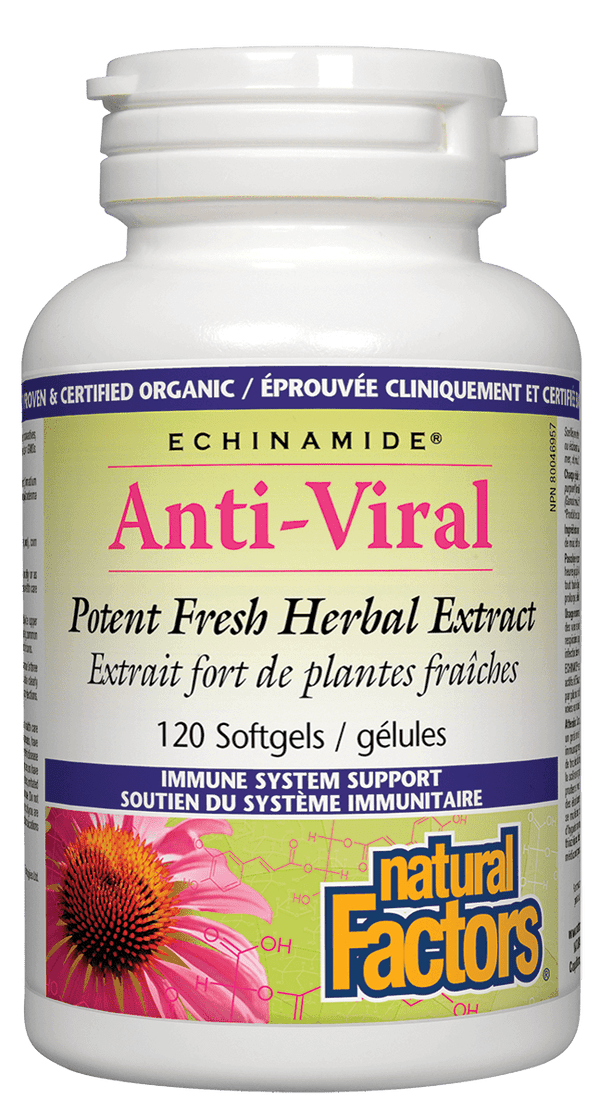 Natural Factors Anti-Viral Potent Fresh Herbal Extract ECHINAMIDE 120 Softgels 