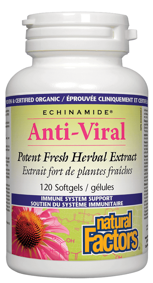 Natural Factors Anti-Viral Potent Fresh Herbal Extract ECHINAMIDE 120 Softgels 