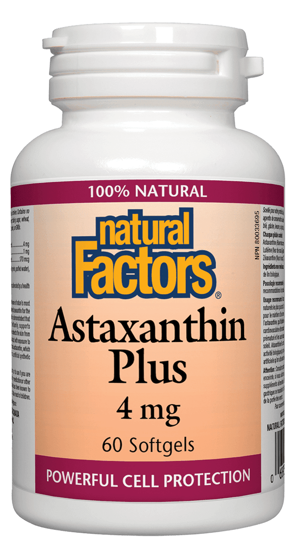 Natural Factors Astaxanthin Plus 4 mg 60 Softgels - Wellness Supplement