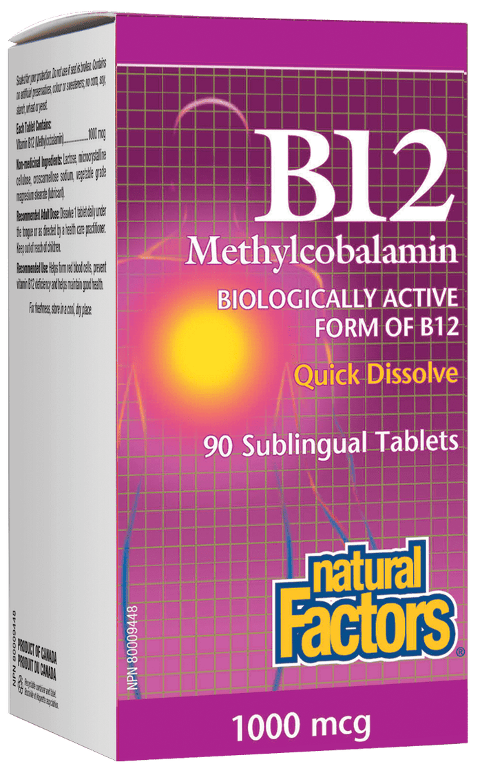 Natural Factors B12 Methylcobalamin 1000 mcg 90 Tablets 