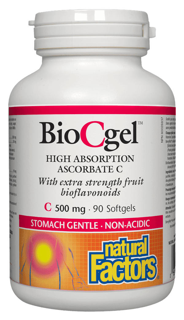 Natural Factors BioCgel High Absorption Ascorbate C 500 mg 90 Softgels - Wellness Supplement