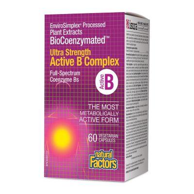 Natural Factors BioCoenzymated Active B Complex Ultra Strength 60 Veg Capsules - Wellness Supplement