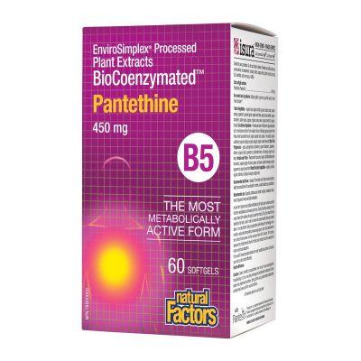 Natural Factors BioCoenzymated Pantethine B5 450 mg 60 Softgels 