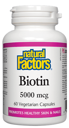 Natural Factors Biotin 5000 mcg 60 Veg Capsules - Wellness Supplement