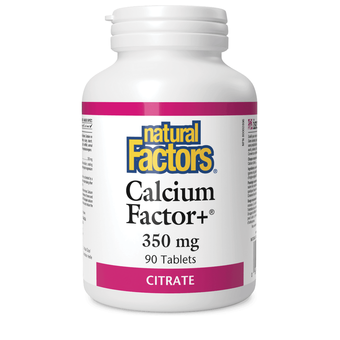 Natural Factors Calcium Factor+ Citrate 350 mg 90 Tablets 
