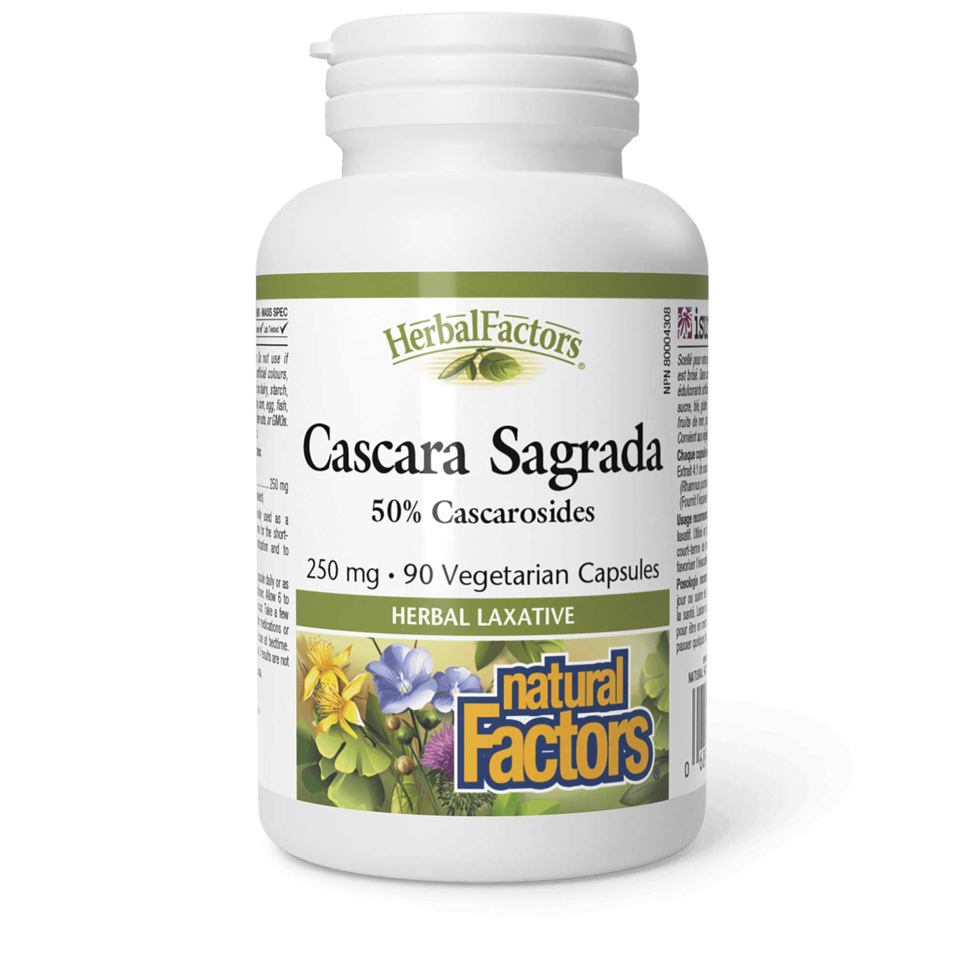 Natural Factors Cascara Sagrada 250 mg 90 Veg Capsules 