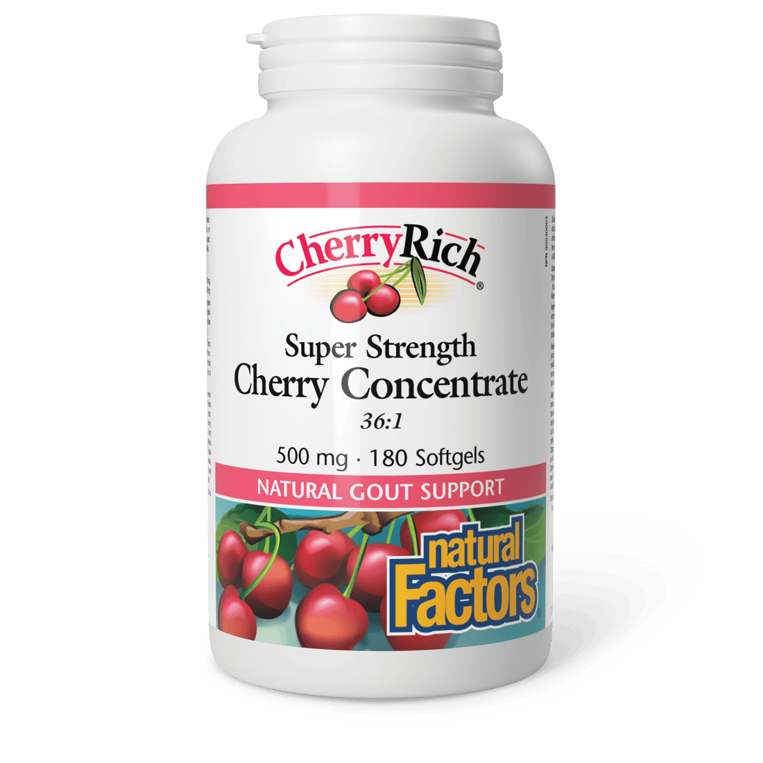 Natural Factors CherryRich Super Strength Cherry Concentrate 500 mg 180 Softgels 