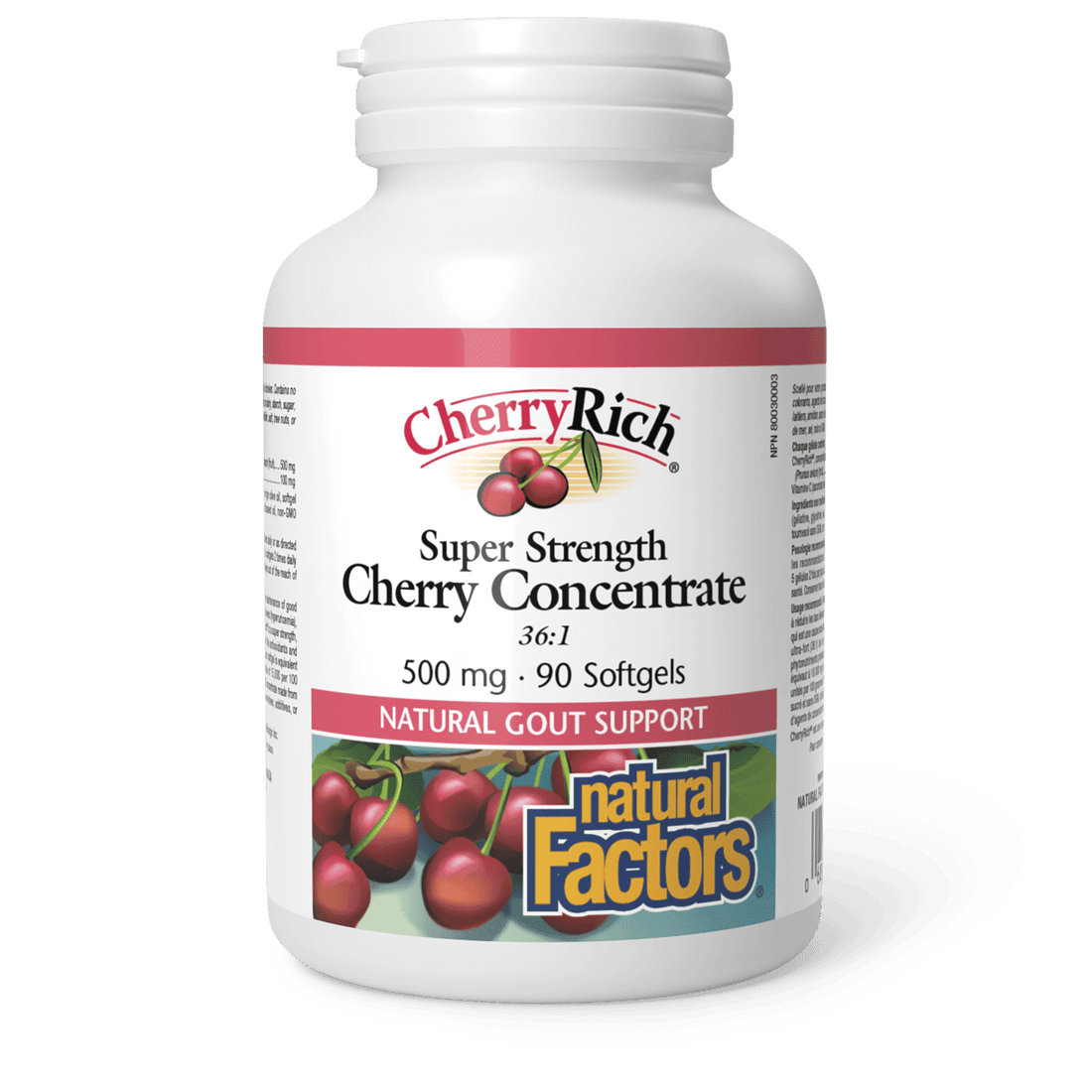 Natural Factors CherryRich Super Strength Cherry Concentrate 500 mg 90 Softgels - Wellness Supplement