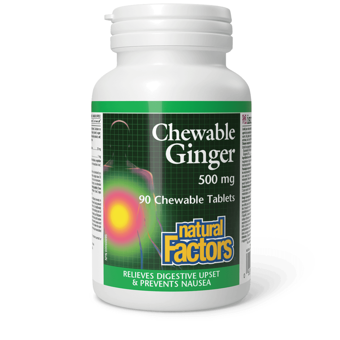 Natural Factors Chewable Ginger 500 mg 90 Chewables 