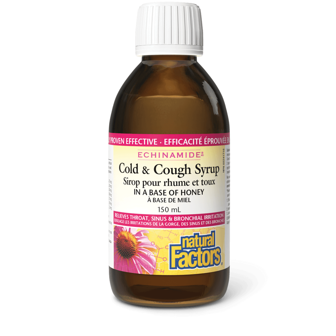 Natural Factors Cold & Cough Syrup ECHINAMIDE 150mL - Wellness Supplement
