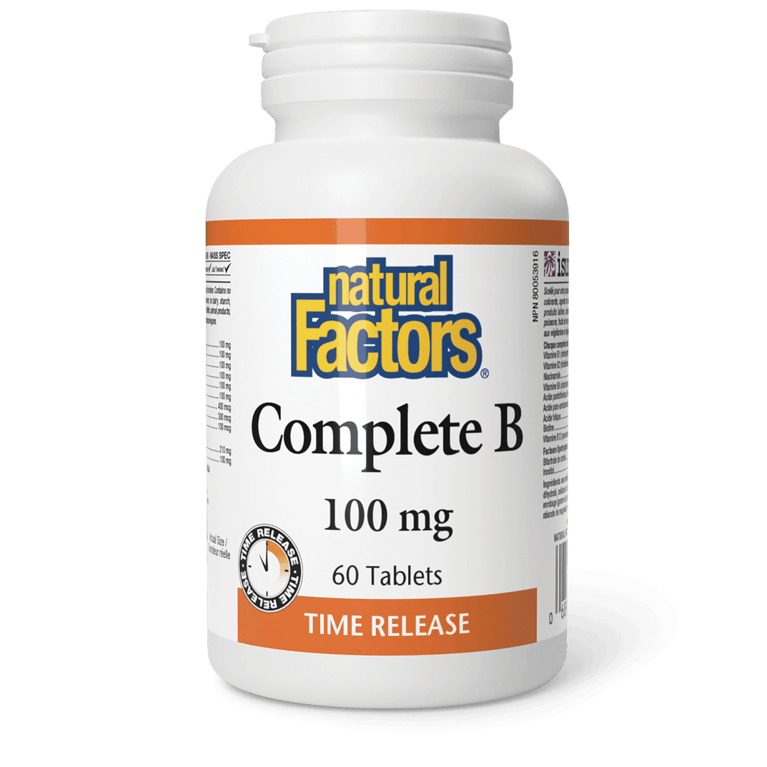 Natural Factors Complete B Timed Release 100 mg 60 Tablets - Wellness Supplement