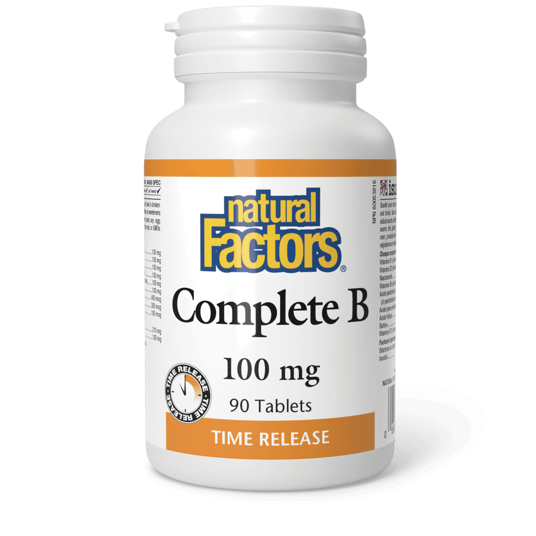 Natural Factors Complete B Timed Release 100 mg 90 Tablets - Wellness Supplement