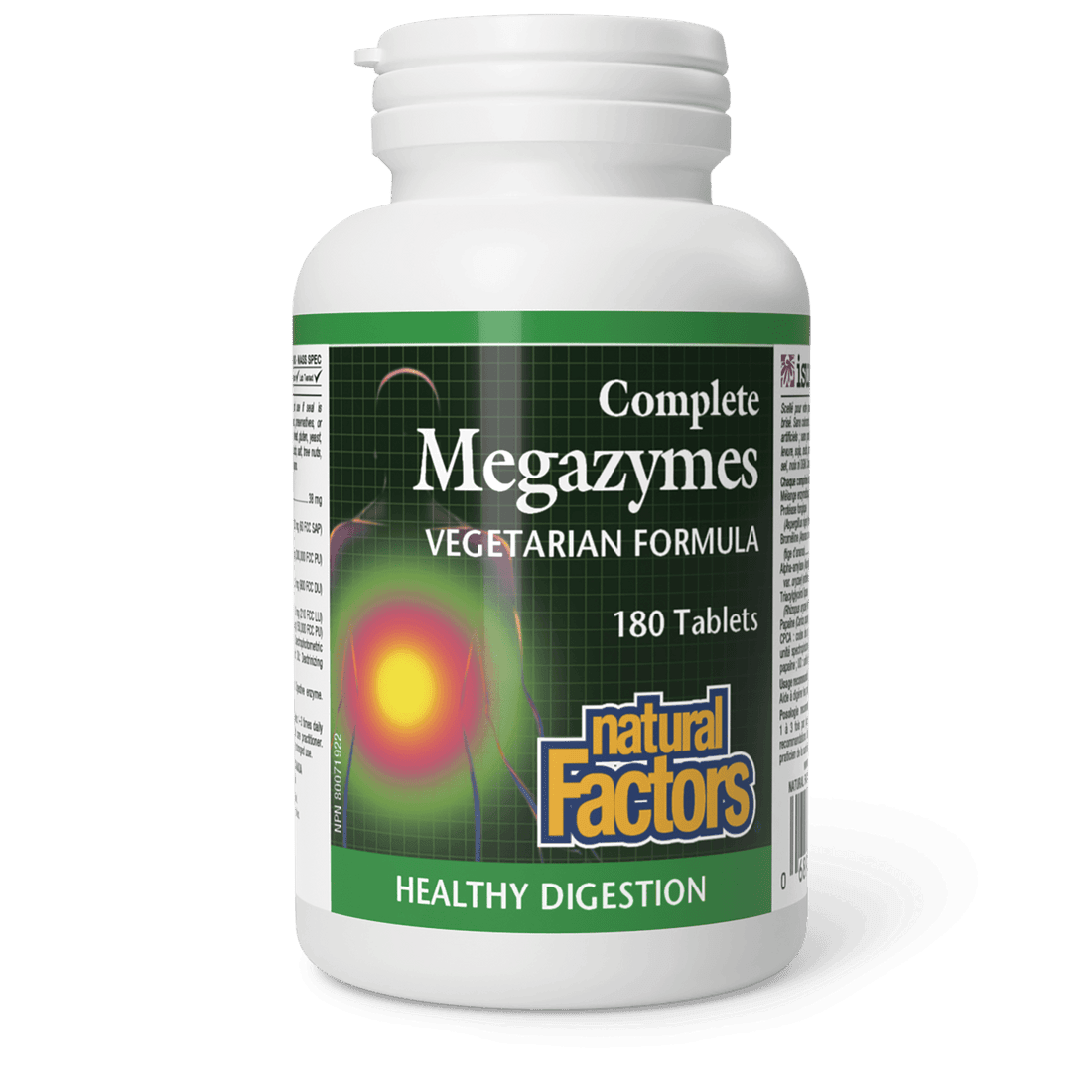 Natural Factors Complete Megazymes Vegetarian Formula 180 Tablets - Wellness Supplement