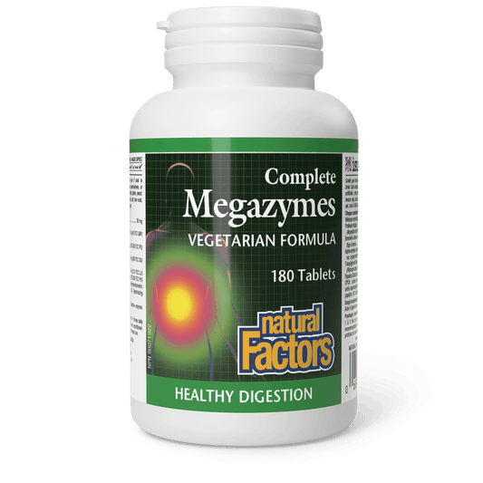 Natural Factors Complete Megazymes Vegetarian Formula 180 Tablets - Wellness Supplement