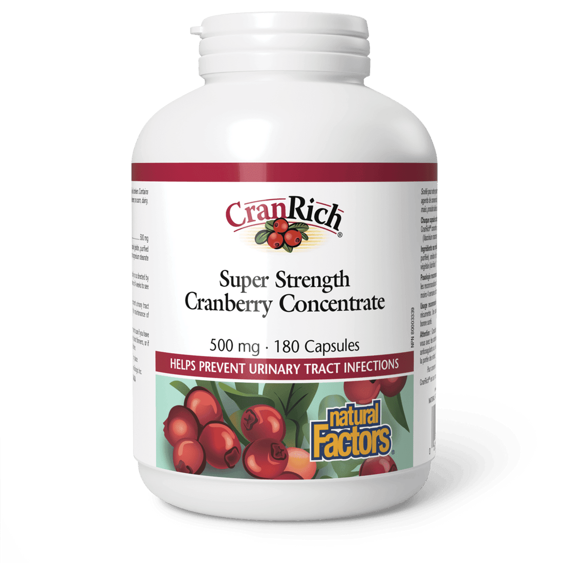 Natural Factors CranRich Super Strength Cranberry Concentrate 500 mg 180 Capsules 