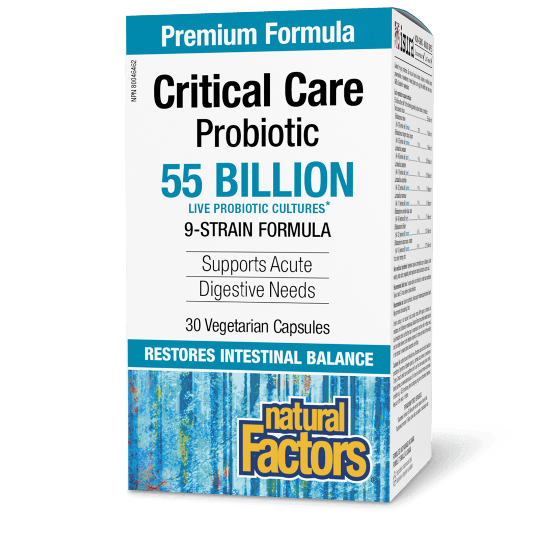 Natural Factors Critical Care Probiotic 55 Billion Live Probiotic Cultures 30 Veg Capsules - Wellness Supplement