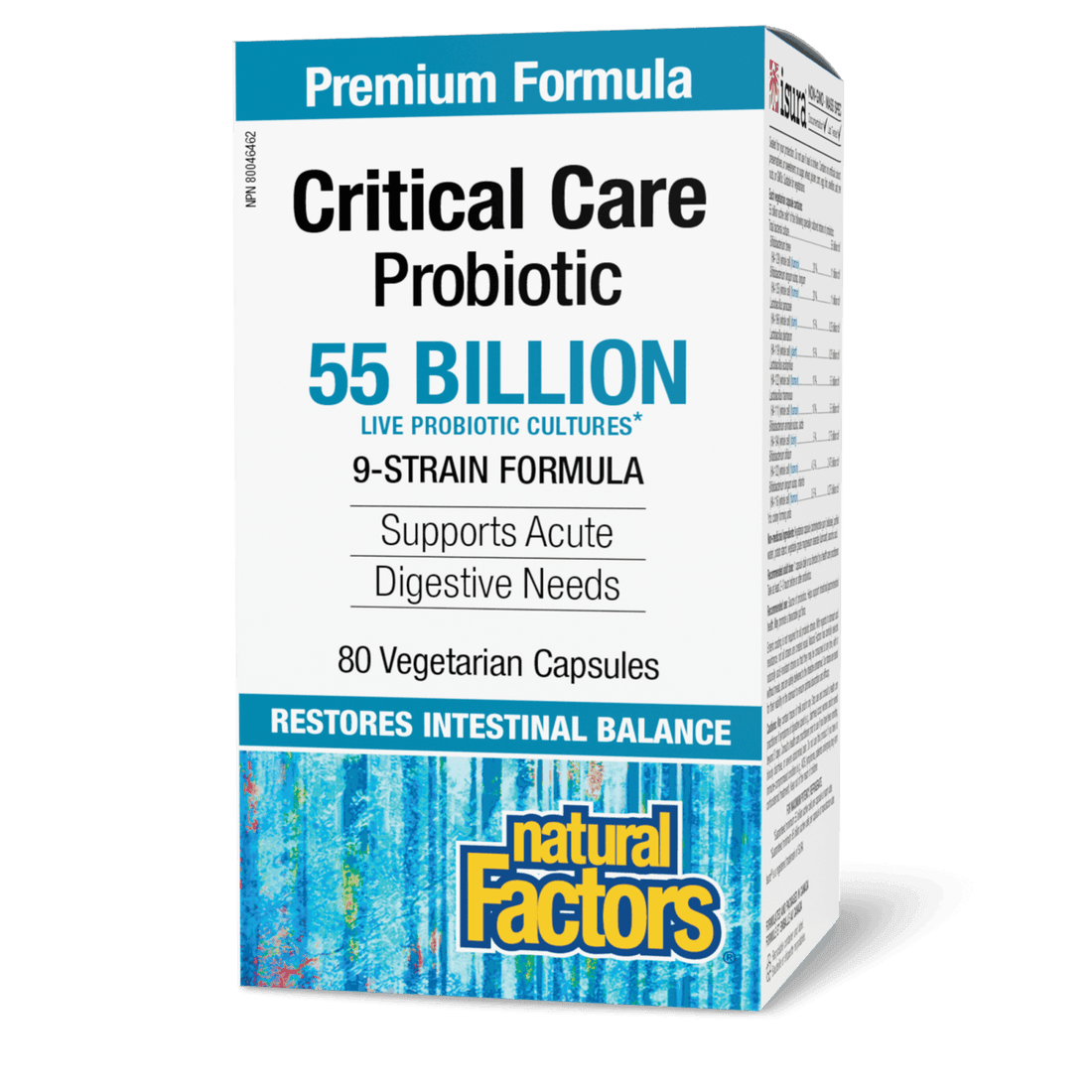 Natural Factors Critical Care Probiotic 55 Billion Live Probiotic Cultures 80 Veg Capsules - Wellness Supplement