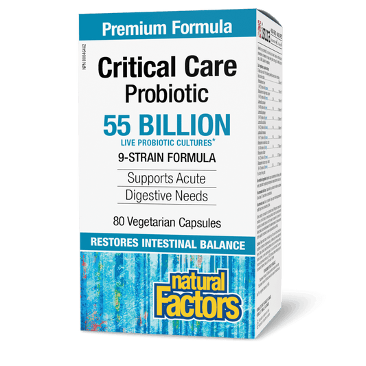 Natural Factors Critical Care Probiotic 55 Billion Live Probiotic Cultures 80 Veg Capsules - Wellness Supplement