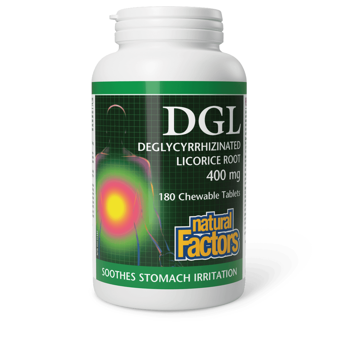 Natural Factors DGL Deglycyrrhizinated Licorice Root 400 mg 180 Chewables 