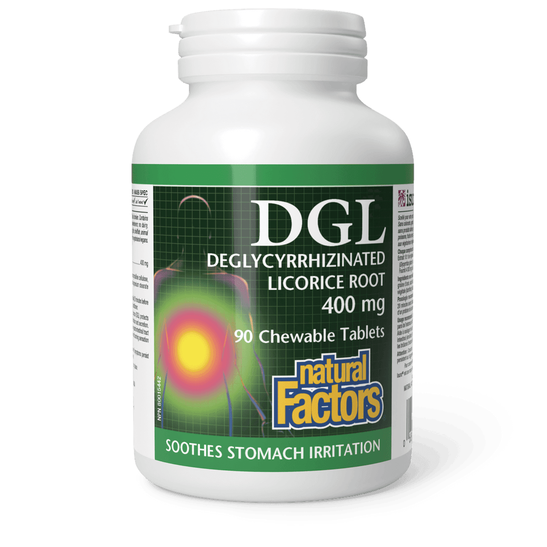 Natural Factors DGL Deglycyrrhizinated Licorice Root 400 mg 90 Chewables 
