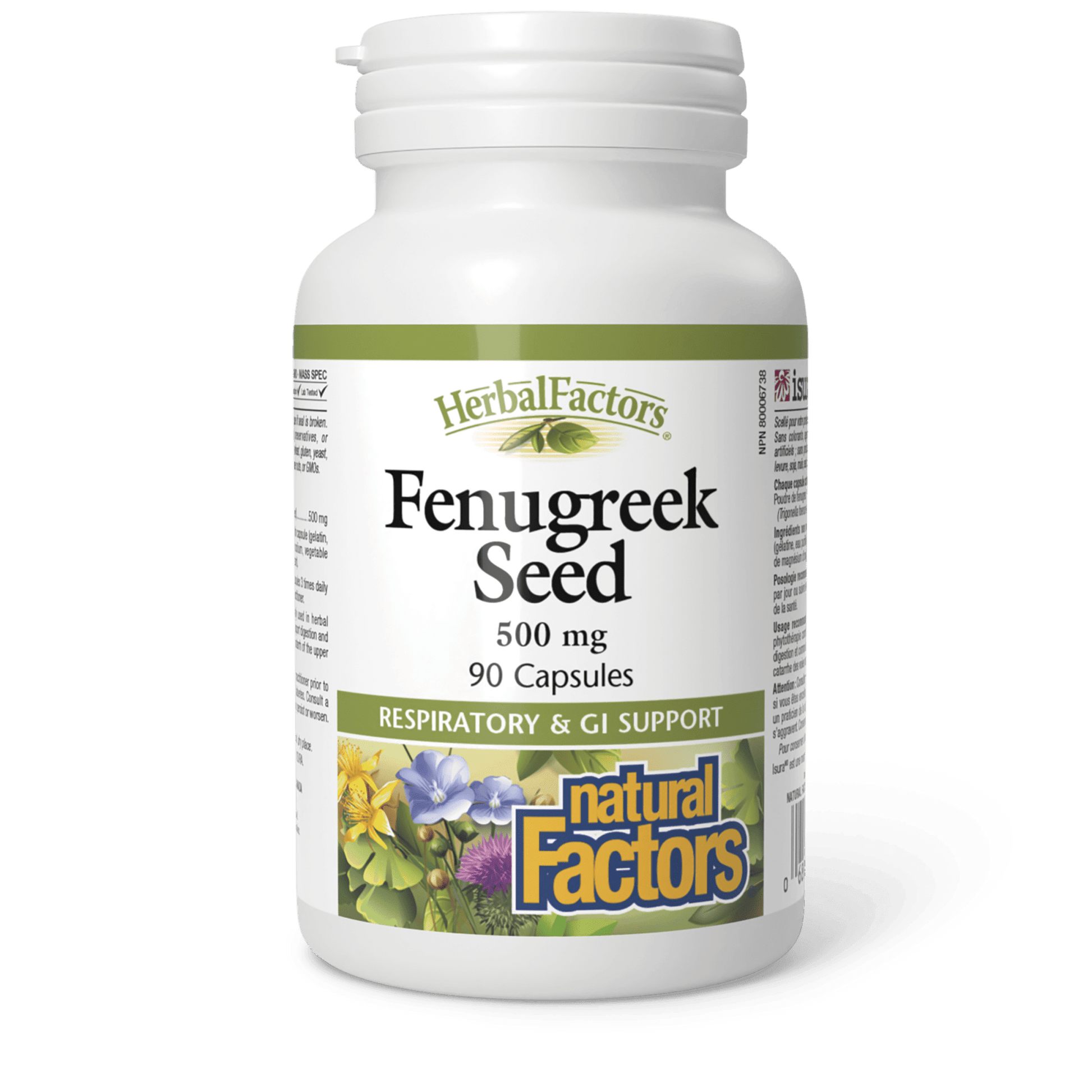 Natural Factors Fenugreek Seed 500 mg 90 Capsules - Wellness Supplement