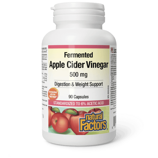 Natural Factors Fermented Apple Cider Vinegar 500 mg 90 Capsules 