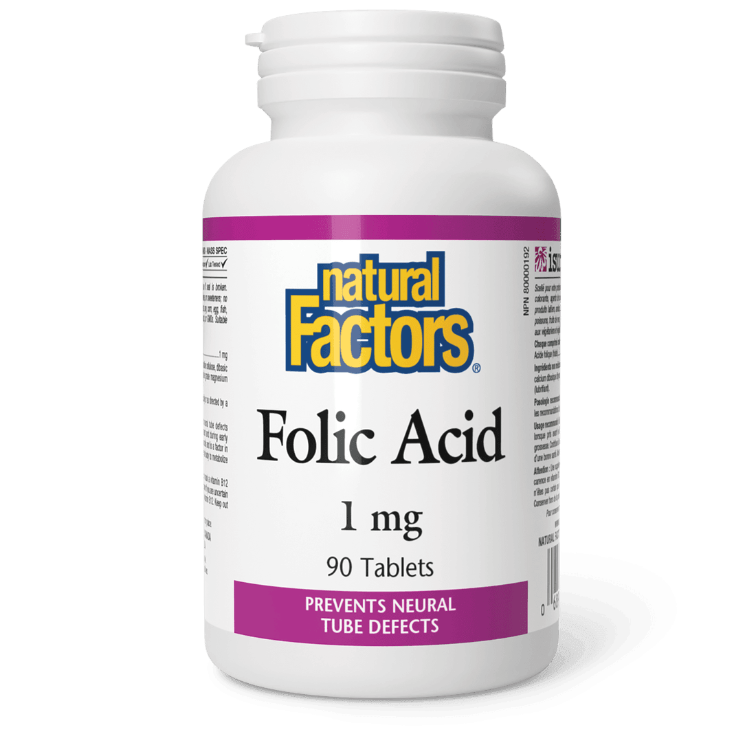 Natural Factors Folic Acid 1 mg 90 Tablets 
