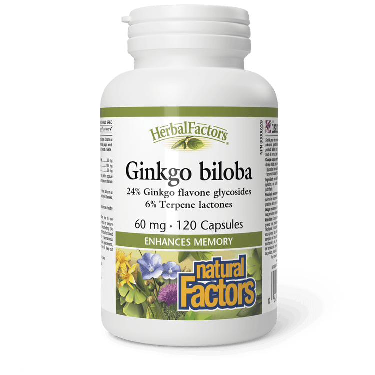Natural Factors Ginkgo biloba 60 mg 120 Capsules 