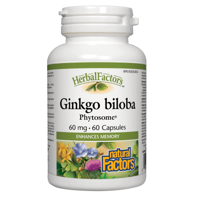 Natural Factors Ginkgo biloba Phytosome 60 mg 60 Capsules - Wellness Supplement