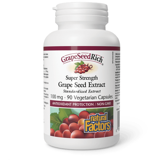 Natural Factors GrapeSeedRich Super Strength Grape Seed Extract 100 mg 90 Veg Capsules 