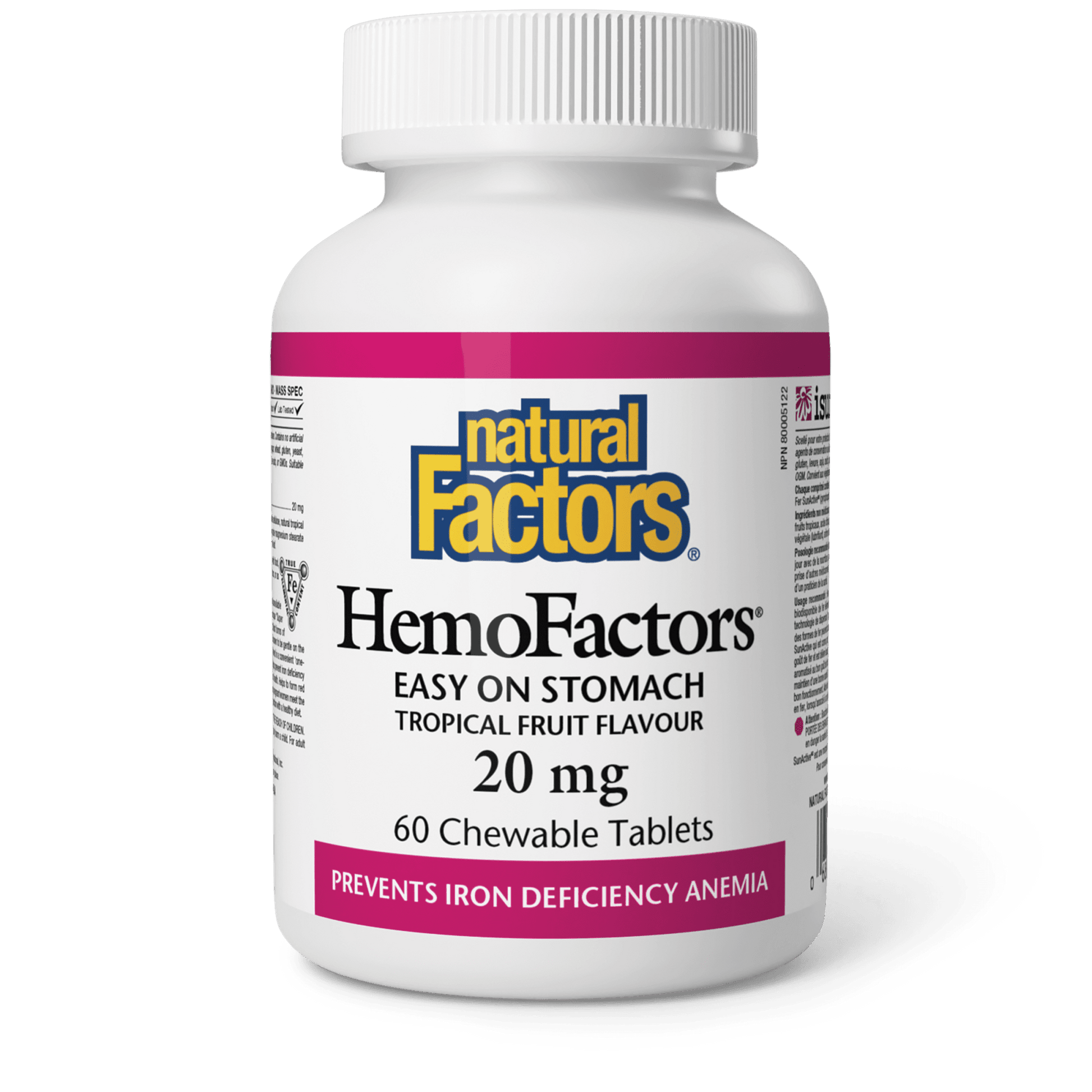 Natural Factors HemoFactors 20 mg 60 Chewables 