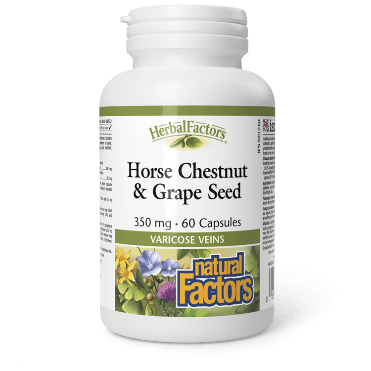 Natural Factors Horse Chestnut & Grape Seed 350 mg 60 Capsules 