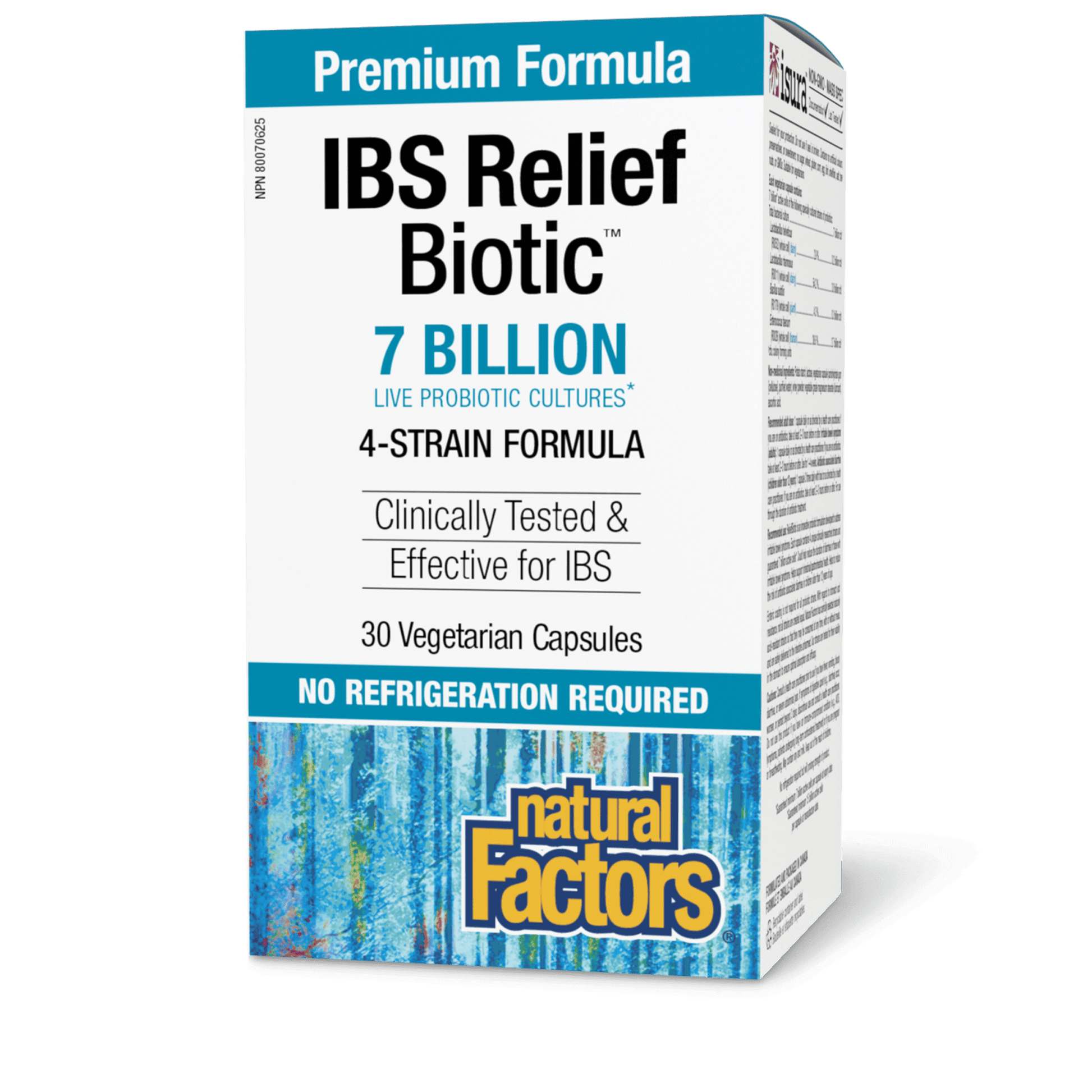 Natural Factors IBS Relief Biotic 7 Billion 30 Veg Capsules - Wellness Supplement