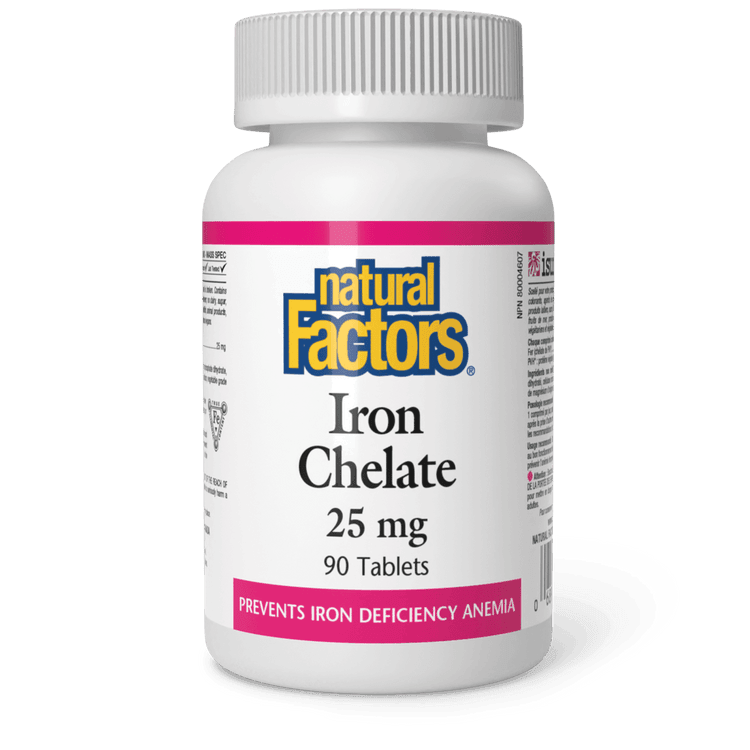 Natural Factors Iron Chelate 25 mg 90 Tablets 