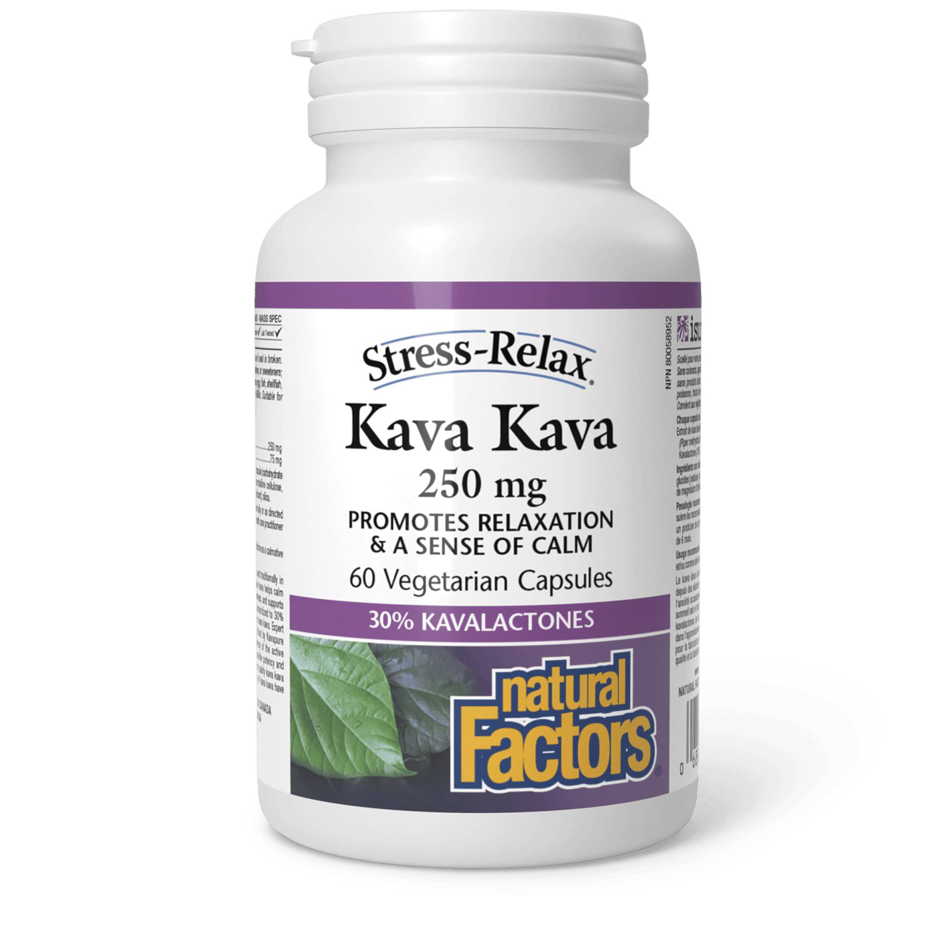 Natural Factors Kava Kava 250 mg Stress-Relax 60 Veg Capsules 