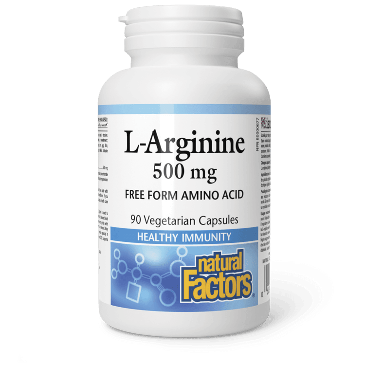 Natural Factors L-Arginine 500 mg 90 Veg Capsules 