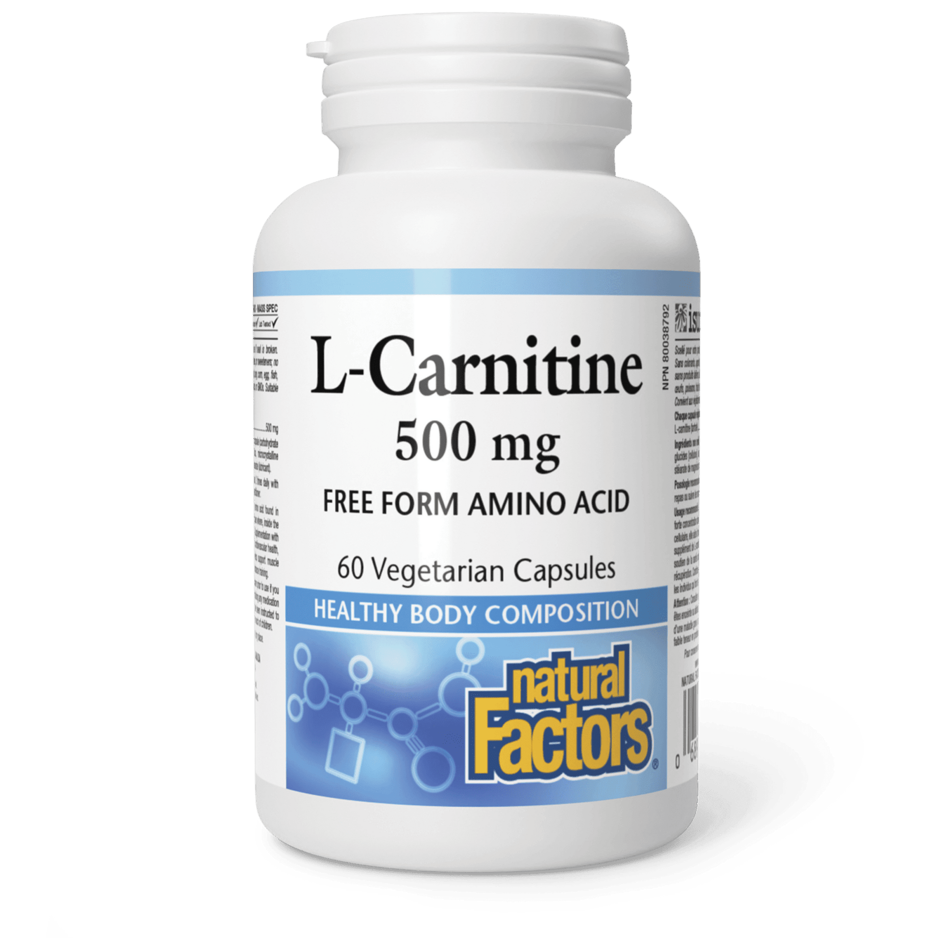 Natural Factors L-Carnitine 500 mg 60 Veg Capsules 