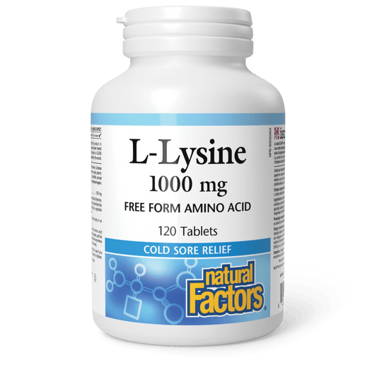 Natural Factors L-Lysine 1000 mg 120 Tablets - Wellness Supplement