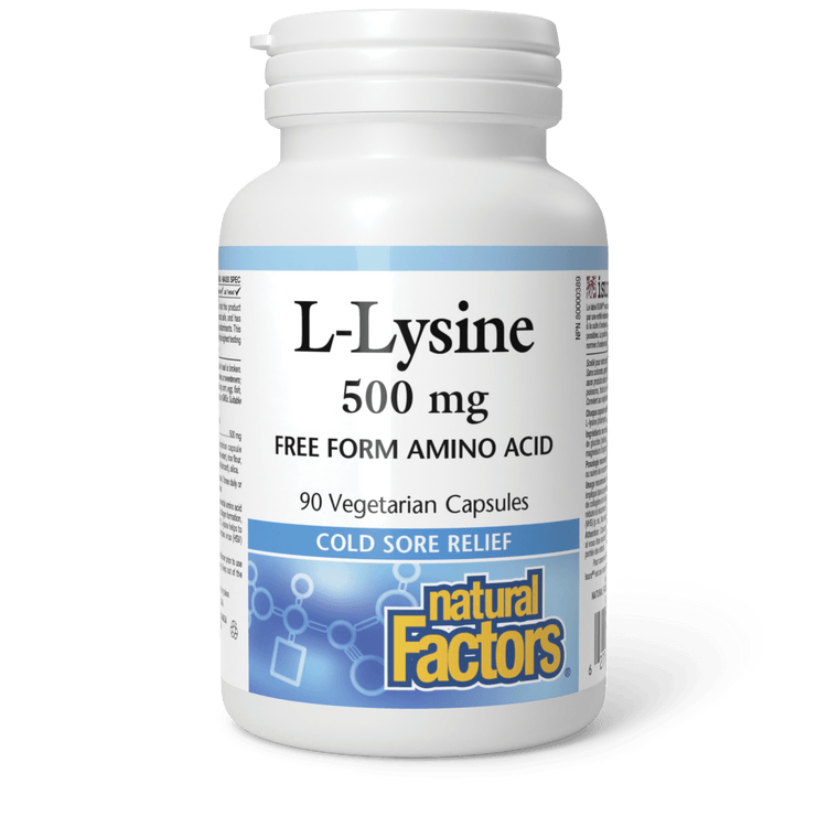 Natural Factors L-Lysine 500 mg 90 Veg Capsules 
