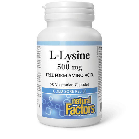 Natural Factors L-Lysine 500 mg 90 Veg Capsules 