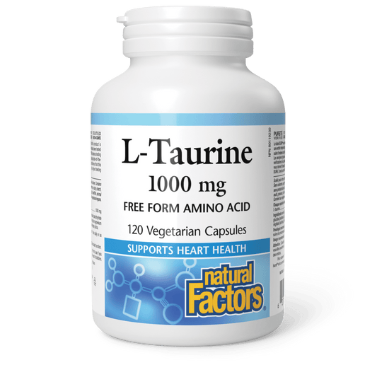 Natural Factors L-Taurine 1000 mg 120 Veg Capsules - Wellness Supplement