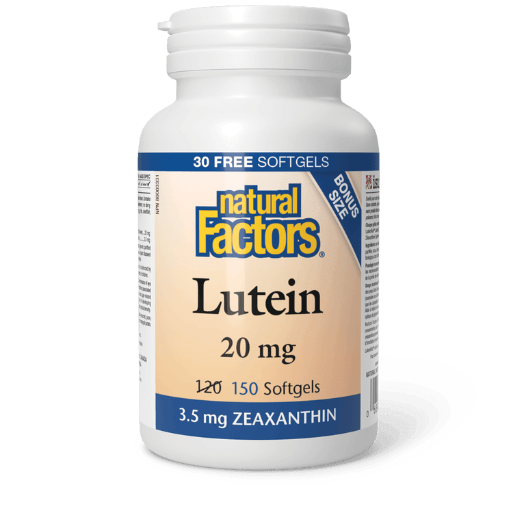 Natural Factors Lutein 20 mg BONUS SIZE 120+30 Softgels 