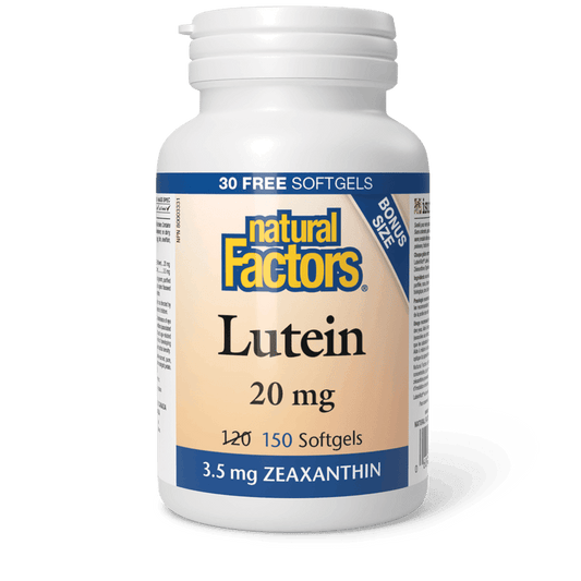Natural Factors Lutein 20 mg BONUS SIZE 120+30 Softgels 