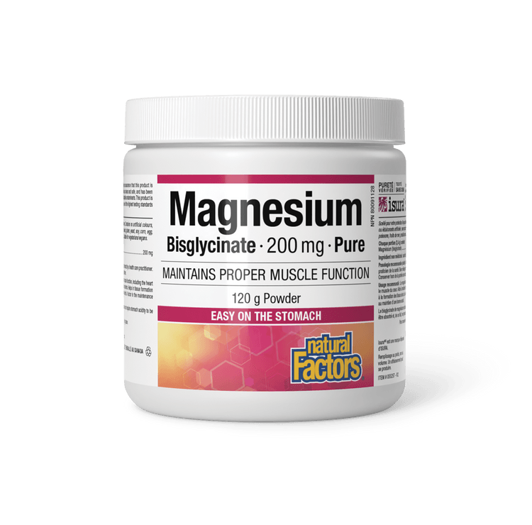 Natural Factors Magnesium Bisglycinate Pure 200 mg 120g 