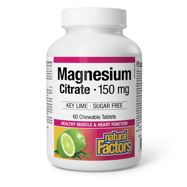 Natural Factors Magnesium Citrate 150 mg Key Lime 60 Chewables - Wellness Supplement